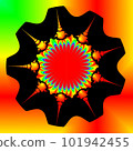 Original handmade artwork (not AI). A unique colourful detailed visualisation of a mathematical object called a fractal. 101942455