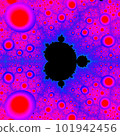Original handmade artwork (not AI). A unique colourful detailed visualisation of a mathematical object called a fractal. 101942456