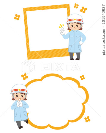 女護理人員和框架圖集相框語音氣泡 101943927