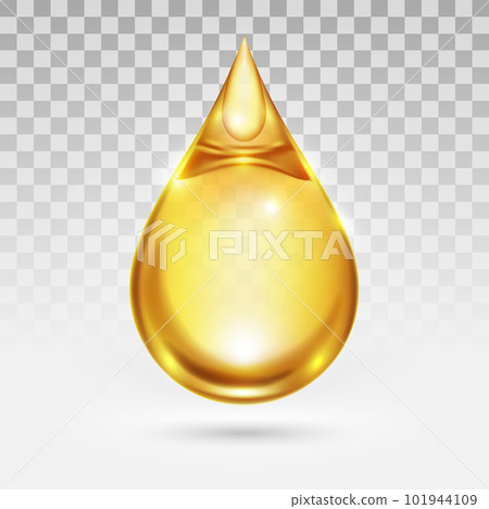 Oil drop or honey isolated on transparency white background, golden yellow transparent liquid, vector illustration Oil drop or honey isolated on transparency white background, golden yellow transparent liquid, vector illustration 101944109