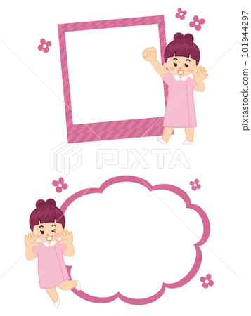 Young female nurse and frame illustration set photo frame speech bubble Young female nurse and frame illustration set photo frame speech bubble 101944297