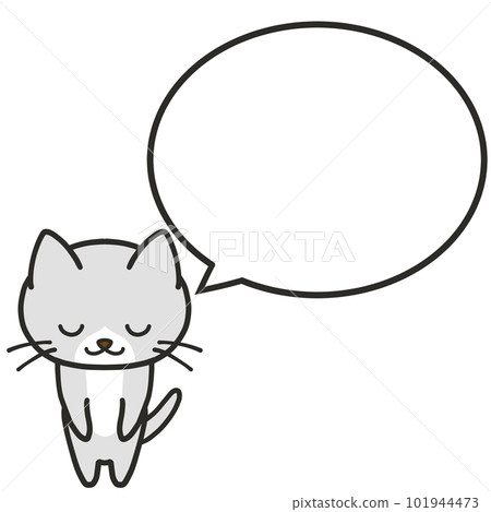 Hachiware gray cat bows politely and conveys something Hachiware gray cat bows politely and conveys something 101944473