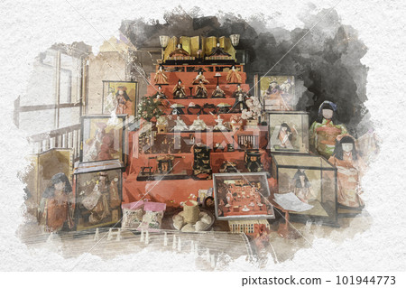 水彩風格的Hiketa Kasaya House Hiketa Hina Doll Decoration 香川縣東香川市 水彩風格的Hiketa Kasaya House Hiketa Hina Doll Decoration 香川縣東香川市 101944773