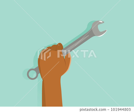 Male Hand Holding Spanner Labor Day 101944803
