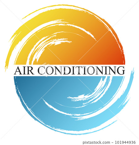 Air conditioner symbol. Air swirls red and blue 101944936