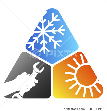Air conditioning and heating, repair and maintenance symbol for business Air conditioning and heating, repair and maintenance symbol for business 101944948