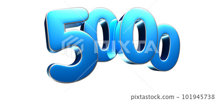 Number 5000 turquoise 3D illustration. - Stock Illustration [101945738 ...