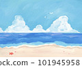 Hand-painted/oil painting style Illustration of the summer sea 101945958