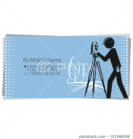 Geodetic and topographic works business card concept Geodetic and topographic works business card concept 101946086
