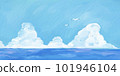 Hand-painted and oil painting style Illustration of the summer sea 101946104