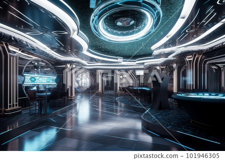 luxury casino interior. Generative AI 101946305