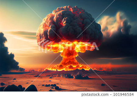 3d nuclear mushroom. Generative AI 3d nuclear mushroom. Generative AI 101946584