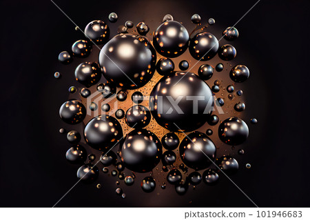 abstract black drops background. black liquid. oil bubbles. Generative AI abstract black drops background. black liquid. oil bubbles. Generative AI 101946683
