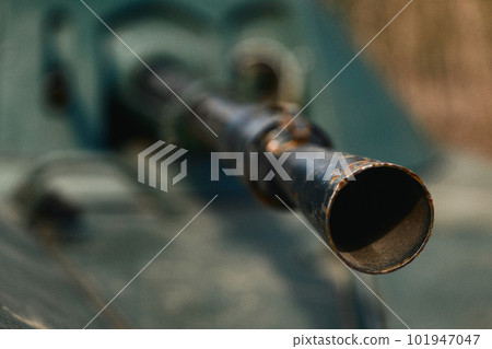 Armoured personnel carrier of Ukrainian army barrel close up Armoured personnel carrier of Ukrainian army barrel close up 101947047