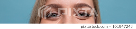 horizontal wide closeup photo of stunning female eyes in love horizontal wide closeup photo of stunning female eyes in love 101947243