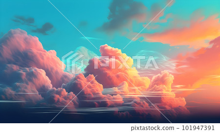 Psychedelic colors sunset sky background Psychedelic colors sunset sky background 101947391