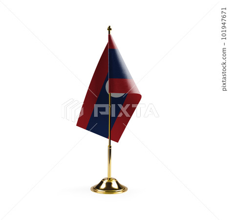 Small national flag of the Laos on a white background Small national flag of the Laos on a white background 101947671