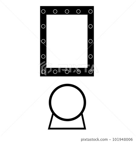 Two different mirror. Hairdresser tool simple isoleted icon 101948006