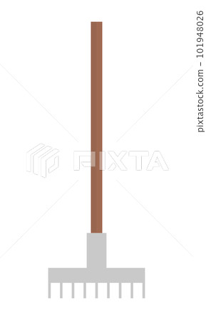 Garden tool-rake, isolated on white background. Vector illustration 101948026
