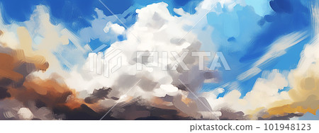 Blue sky background with clouds. abstract sky background. digital art painting. Generative AI Blue sky background with clouds. abstract sky background. digital art painting. Generative AI 101948123