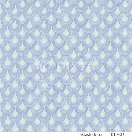 Watercolor Japanese traditional ornament. Fish scales. Vintage seamless pattern. Watercolor Japanese traditional ornament. Fish scales. Vintage seamless pattern. 101948221