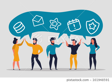 Feedback from customers about a product or company. User feedback and customer satisfaction. Opinion about the services and work of the company. Vector illustration Feedback from customers about a product or company. User feedback and customer satisfaction. Opinion about the services and work of the company. Vector illustration 101948591