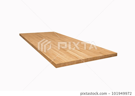 Oak glued board, from which the table will be made,on white background 101949972