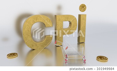 CPI. Growth of sales or growth of market basket or consumer price index concept. 3d illustration 101949984