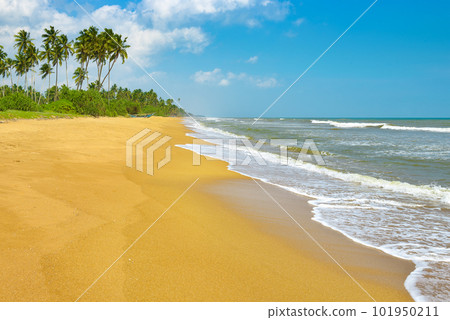 Sea waves and beautiful sky with clouds. Sea waves and beautiful sky with clouds. 101950211