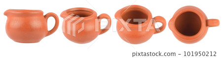 Set of ceramic cups with different angles isolated on white 101950212
