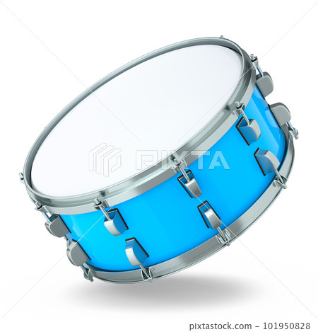 Realistic drum on white background. 3d render concept of musical instrument 101950828