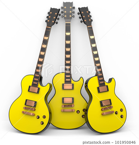 Set of electric acoustic guitar isolated on white background. Set of electric acoustic guitar isolated on white background. 101950846