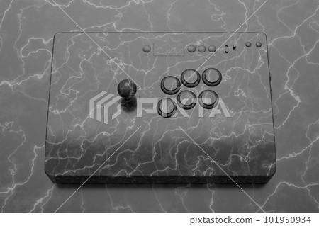Vintage arcade stick with joystick and with black marble texture Vintage arcade stick with joystick and with black marble texture 101950934