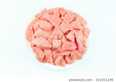 Ogranic food and healthy eating.Frozen chicken fillet.Fresh frozen pieces of turkey meat on a white background.Raw chicken. Ogranic food and healthy eating.Frozen chicken fillet.Fresh frozen pieces of turkey meat on a white background.Raw chicken. 101951246