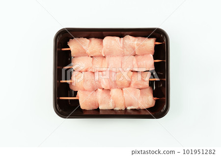 Chicken skewers.Chicken breast Fillets.Fresh,raw chicken in the package. Closeup of chicken meat. Procurement for designers. Chicken Skewers fillet meat. Chicken skewers.Chicken breast Fillets.Fresh,raw chicken in the package. Closeup of chicken meat. Procurement for designers. Chicken Skewers fillet meat. 101951282
