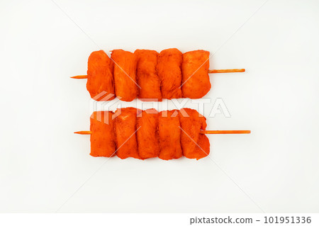 Chicken breast Fillets.Raw marinated chicken fillet skewers on a white background.Marinated Fresh.Closeup of chicken meat.Procurement for designers. Chicken breast Fillets.Raw marinated chicken fillet skewers on a white background.Marinated Fresh.Closeup of chicken meat.Procurement for designers. 101951336