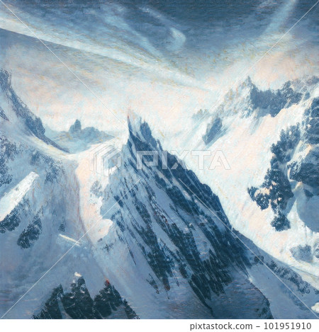 美麗的冬季山景 Alpine Generative AI 美麗的冬季山景 Alpine Generative AI 101951910
