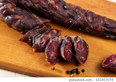 French dry cured sausage with liver French dry cured sausage with liver 101953574