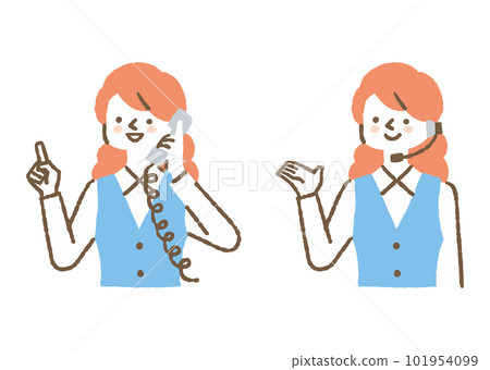 Woman working as a telephone operator_color 101954099