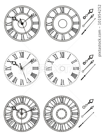 矢量矢量手錶錶盤羅馬數字模擬模擬古董 101954252