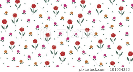 無縫圖案水彩花卉圖案，可用作母親節、父親節等的背景。 101954253