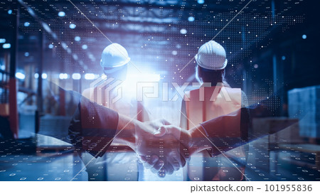 人工智能自動化倉庫中的高效物流流程，使用最新技術和人工智能實現倉庫和物流的現代化 101955836