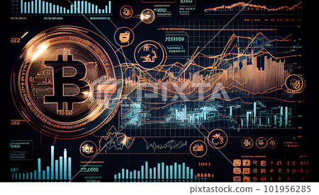 Bitcoin currency with charts and graphs. Generative AI, Generative, AI Bitcoin currency with charts and graphs. Generative AI, Generative, AI 101956285