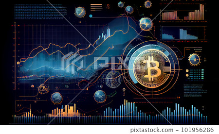 Bitcoin currency with charts and graphs. Generative AI, Generative, AI Bitcoin currency with charts and graphs. Generative AI, Generative, AI 101956286