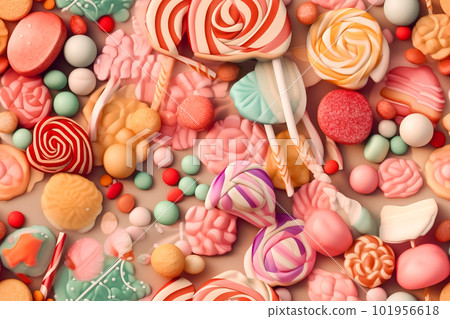 tile. seamless background. Colorful candies. Generative AI tile. seamless background. Colorful candies. Generative AI 101956618