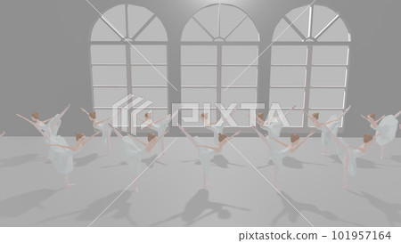 Ballerinas in white tutus 101957164