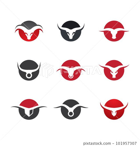Bull head vector icon 101957307