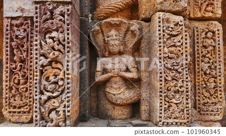 Carving Details and Naga Sculpture, Ratnagiri Buddhist Monastery, Odisha, India. Carving Details and Naga Sculpture, Ratnagiri Buddhist Monastery, Odisha, India. 101960345