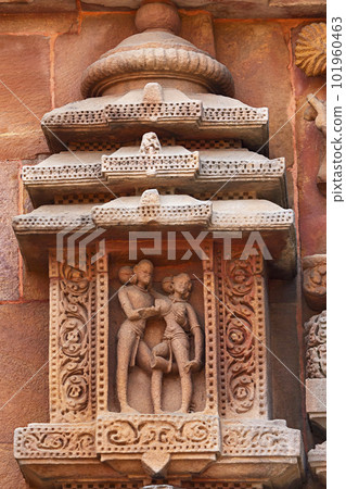 Erotic Sculptures Carving on the Mukteshwara Temple, Bhubaneshwar, Odisha, India. Erotic Sculptures Carving on the Mukteshwara Temple, Bhubaneshwar, Odisha, India. 101960463