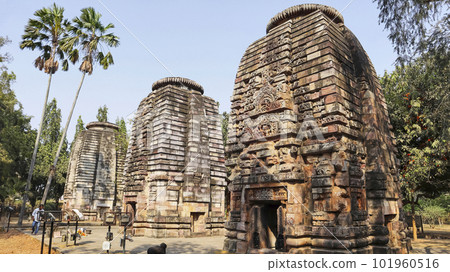 View of Shatrughneshwara, Bharateshwara and Lakshamaneshwara Group of Temples, Bhubaneshwar, Odisha, India. View of Shatrughneshwara, Bharateshwara and Lakshamaneshwara Group of Temples, Bhubaneshwar, Odisha, India. 101960516